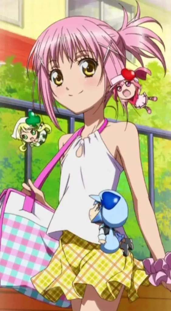 Amu with her three Shugo Chara Guardian Characters that allow her to be who she wants to be!